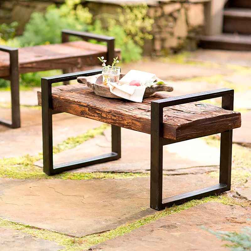Reclaimed Wood Railroad Tie Bench